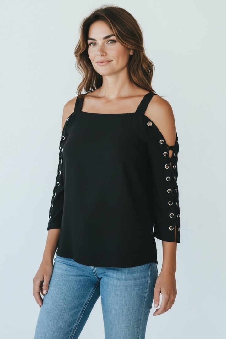 Black JM Collection Women-Tops, Medium
